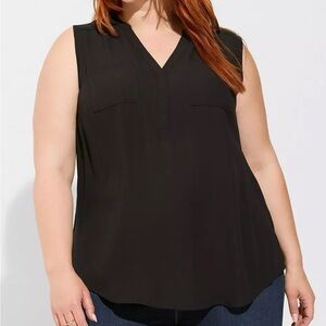 Torrid Black Harper Georgette Sleeveless Blouse Size 3(22/24)